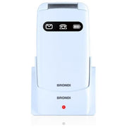 Brondi FAVOLOSO Amico Favoloso Telefono Cellulare Senior Dual SIM Tasto SOS Controllo Remoto Torcia LED Display 2.8'' colore Bianco Metal