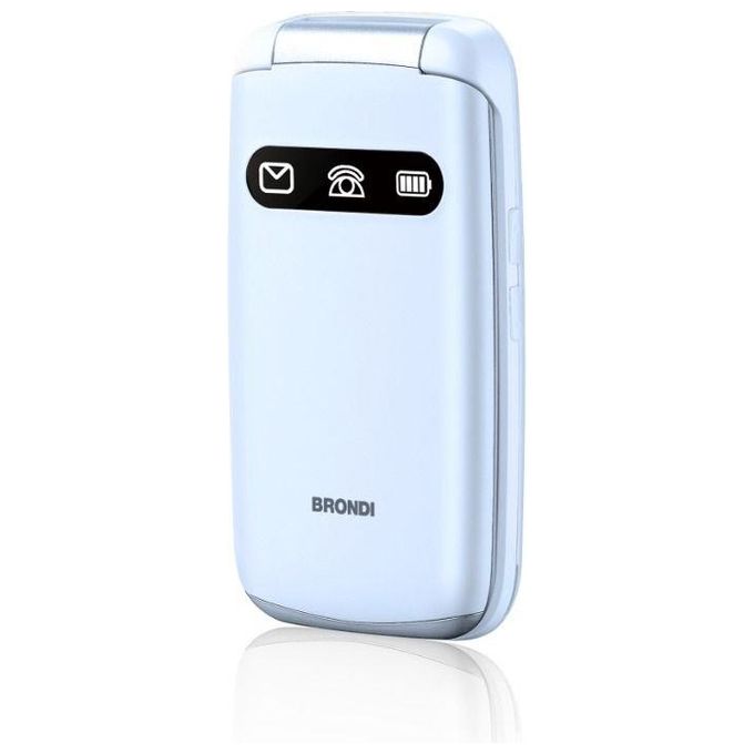 Brondi FAVOLOSO Amico Favoloso Telefono Cellulare Senior Dual SIM Tasto SOS Controllo Remoto Torcia LED Display 2.8'' colore Bianco Metal