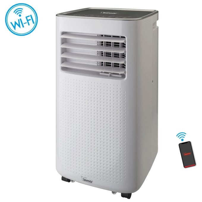 Bimar 1957260 CP090 Condizionatore portatile 9000 BTU per ambienti fino a 20 m² Classe A Wi-Fi controllo app e Alexa colore Bianco