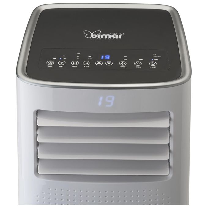 Bimar 1957260 CP090 Condizionatore portatile 9000 BTU per ambienti fino a 20 m² Classe A Wi-Fi controllo app e Alexa colore Bianco