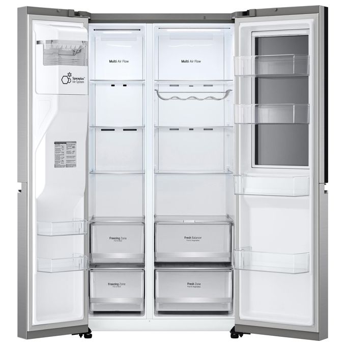 LG GSXV80PZLE Frigorifero Side by Side 635 L 179 cm Classe E 36 dB InstaView Door-in-Door Total No Frost Wi-Fi Dispenser colore Inox