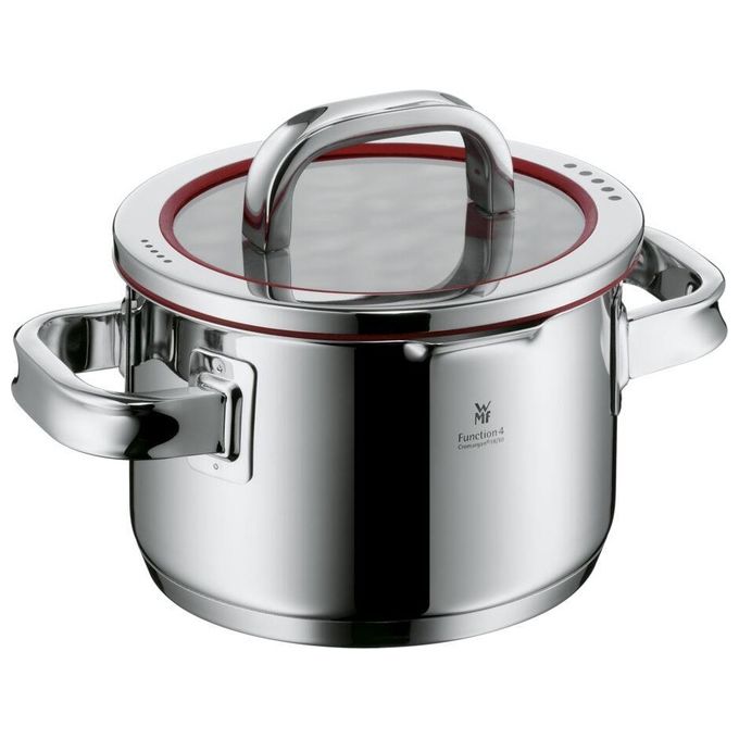 WMF 0760556380 Function 4 Set di Pentole in Acciaio Inox 18-10 Cromargan 5 Pezzi con Fondo TransTherm Triplo Strato Adatto a Tutti i Piani Cottura incluso Induzione colore Acciaio inox