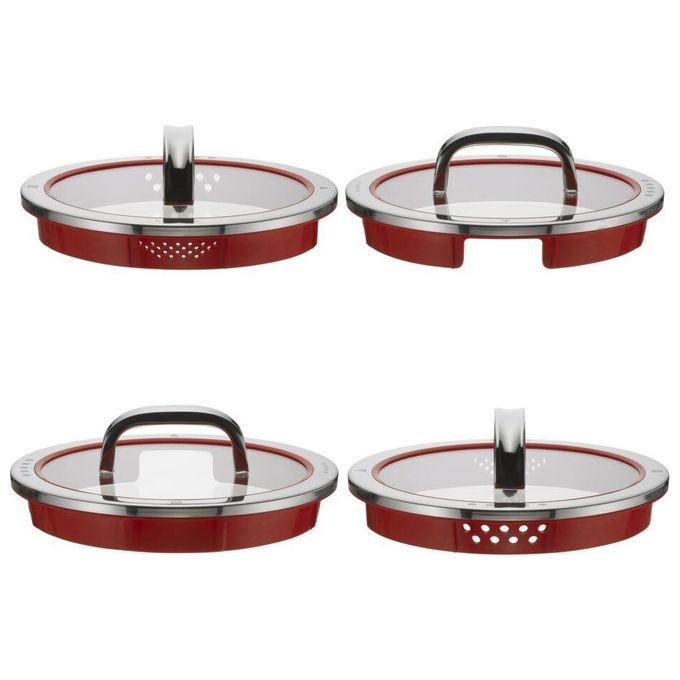 WMF 0760556380 Function 4 Set di Pentole in Acciaio Inox 18-10 Cromargan 5 Pezzi con Fondo TransTherm Triplo Strato Adatto a Tutti i Piani Cottura incluso Induzione colore Acciaio inox