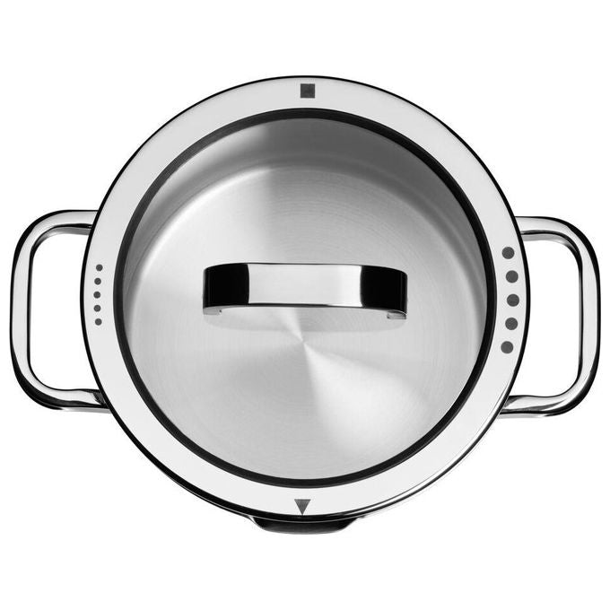 WMF 0760556380 Function 4 Set di Pentole in Acciaio Inox 18-10 Cromargan 5 Pezzi con Fondo TransTherm Triplo Strato Adatto a Tutti i Piani Cottura incluso Induzione colore Acciaio inox