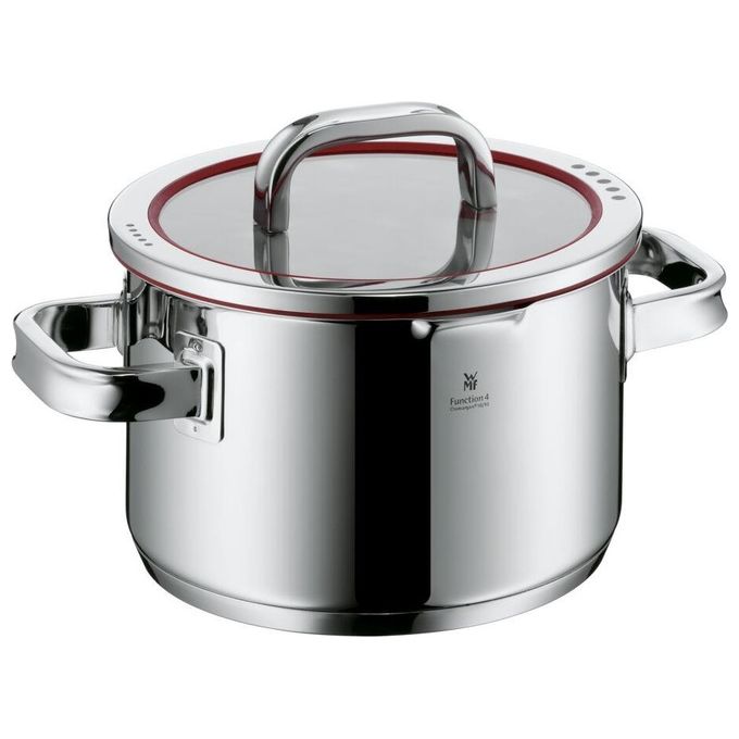 WMF 0760556380 Function 4 Set di Pentole in Acciaio Inox 18-10 Cromargan 5 Pezzi con Fondo TransTherm Triplo Strato Adatto a Tutti i Piani Cottura incluso Induzione colore Acciaio inox
