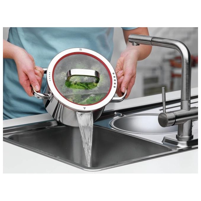 WMF 0760556380 Function 4 Set di Pentole in Acciaio Inox 18-10 Cromargan 5 Pezzi con Fondo TransTherm Triplo Strato Adatto a Tutti i Piani Cottura incluso Induzione colore Acciaio inox