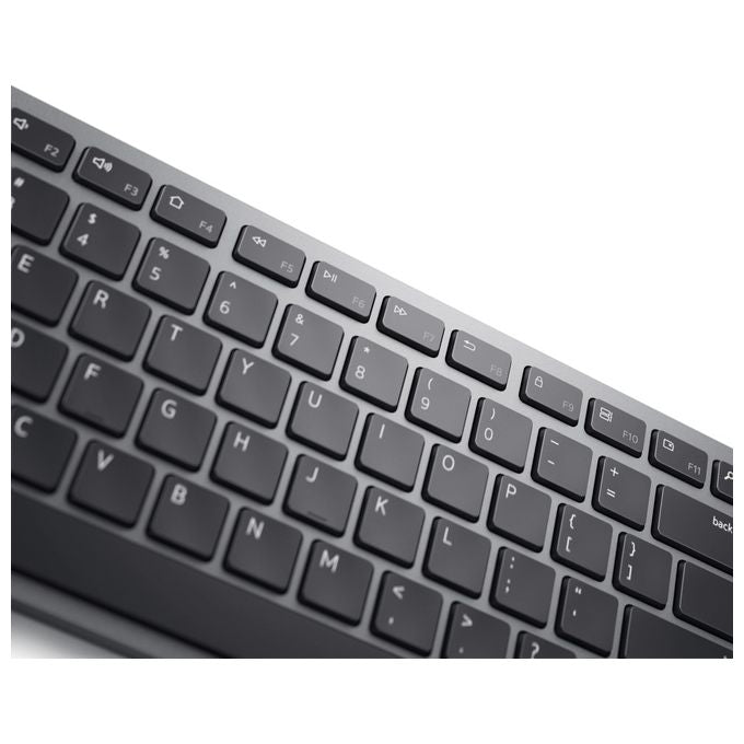 Dell KB700-GY-R-INT Tastiera Wireless Bluetooth 5.0 QWERTY US Internazionale con Tasti Silenziosi e Supporto Multi-Dispositivo colore Titanio