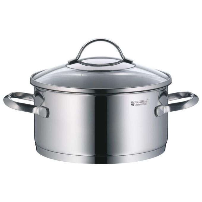 WMF 07.2155.6380 Provence Plus Set di Pentole 5 Pezzi in Acciaio Inossidabile Cromargan 18-10 con Fondo TransTherm Compatibile Induzione 4 Coperchi in Vetro colore Acciaio inox