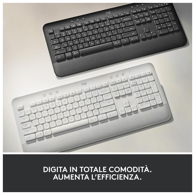 Logitech 920-010915 Signature K650 Tastiera Wireless Full-size QWERTY Italiano Poggiapolsi Bluetooth Logi Bolt colore Grafite