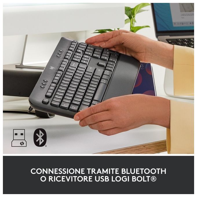 Logitech 920-010915 Signature K650 Tastiera Wireless Full-size QWERTY Italiano Poggiapolsi Bluetooth Logi Bolt colore Grafite