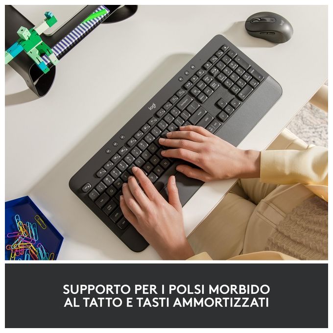 Logitech 920-010915 Signature K650 Tastiera Wireless Full-size QWERTY Italiano Poggiapolsi Bluetooth Logi Bolt colore Grafite