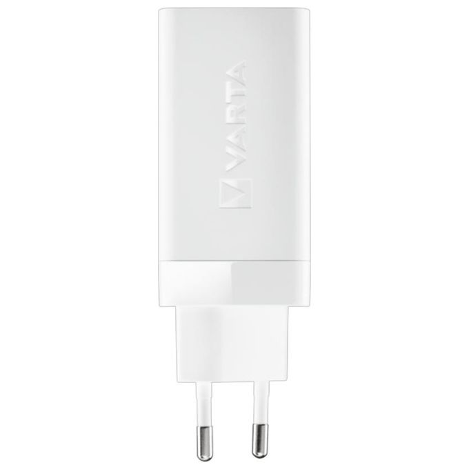 Varta 57956101401 Caricabatterie Rapido GaN 65W 3 Porte 2x USB-C 1x USB-A Power Delivery Quick Charge colore Bianco