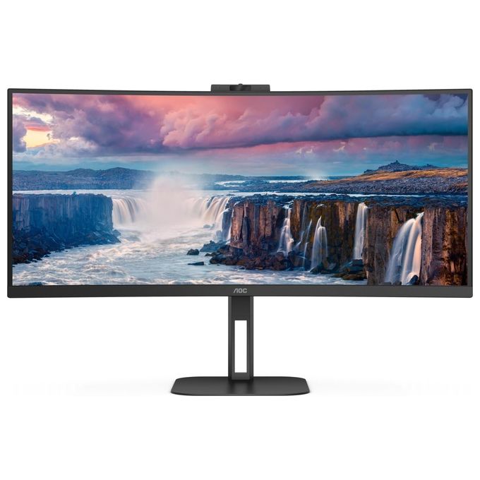 AOC CU34V5CW V5 Monitor curvo 34'' VA WQHD 21:9 100 Hz USB-C 65W Webcam AMD FreeSync Hub USB colore Nero