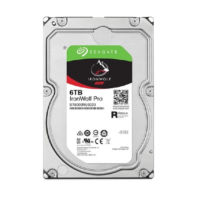 Seagate ST6000NT001 IronWolf Pro Disco Duro Interno NAS 6TB SATA III 7200 rpm 256MB Cache colore Nero