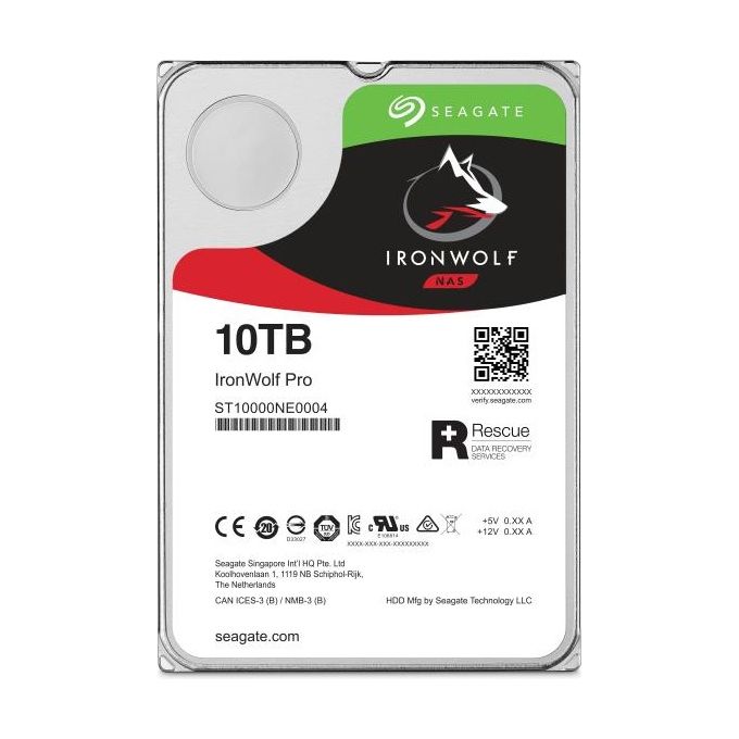 Seagate ST10000NT001 IronWolf Pro Hard Disk Interno 3.5'' NAS 10TB SATA 7200rpm 256MB Cache