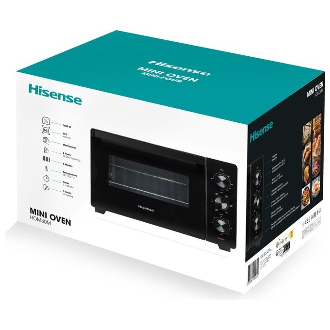 Hisense HOM30M Fornetto Elettrico 30 L 1600 W ventilato girarrosto 5 modalita' cottura colore Nero