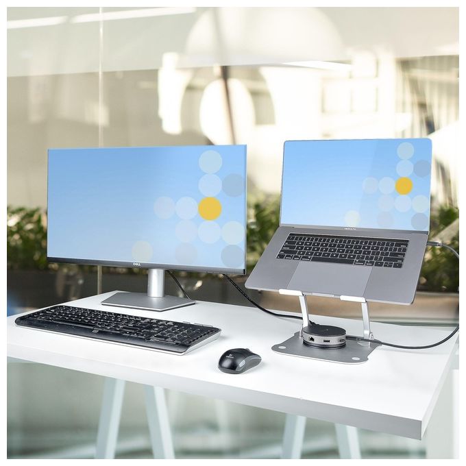 StarTech.com ADJ-LAPTOP-RISER Supporto per PC Portatile Altezza Regolabile 33 2 120 mm Inclinazione Regolabile Alluminio Peso Massimo 10 Kg colore Argento