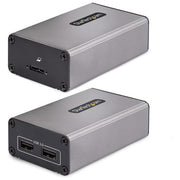 StarTech.com F35023-USB-EXTENDER Extender USB 3.0 a 2 Porte su Fibra Multimodale OM3 LC LC Hub 2x USB A 5Gbps Distanza fino a 350m Materiale Alluminio colore Nero