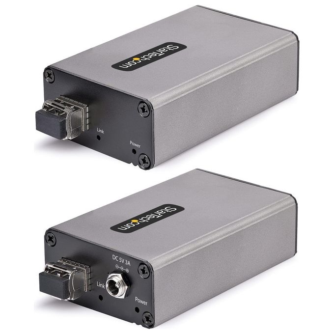 StarTech.com F35023-USB-EXTENDER Extender USB 3.0 a 2 Porte su Fibra Multimodale OM3 LC LC Hub 2x USB A 5Gbps Distanza fino a 350m Materiale Alluminio colore Nero