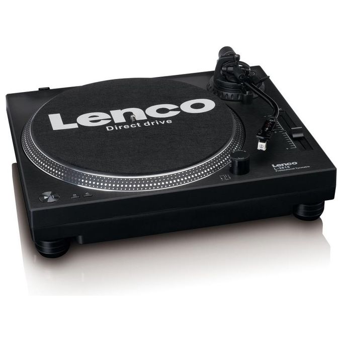 Lenco L-3818 Giradischi DJ Trazione Diretta 33 45 rpm USB RCA Preamplificatore Integrato Testina Audio Technica colore Nero