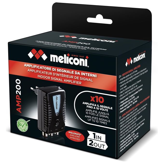 Meliconi AMP200 Amplificatore di Segnale Digitale da Interni con Filtro LTE