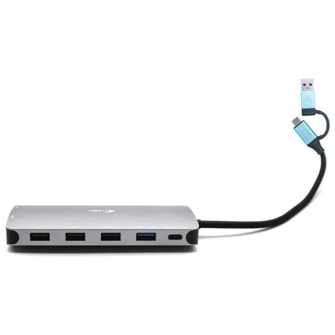 I-tec CANANOTDOCKPD USB 3.0 USB-C Thunderbolt 3 Docking Station con 3 Uscite Video LAN e Power Delivery 100 W colore Argento