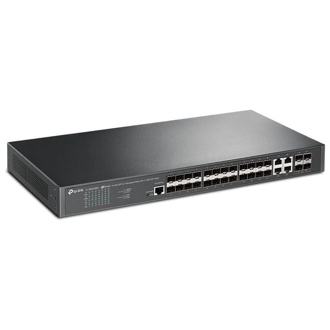 TP-Link SG3428XF Omada Switch Gestito L2+ 24 Porte SFP 4 Slot 10G SFP+ Montabile Rack 1U colore Nero