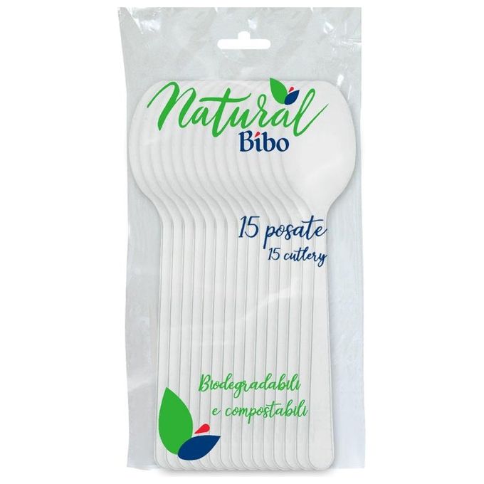 Bibo Cucchiaio 15 Pezzi Bianco Natural