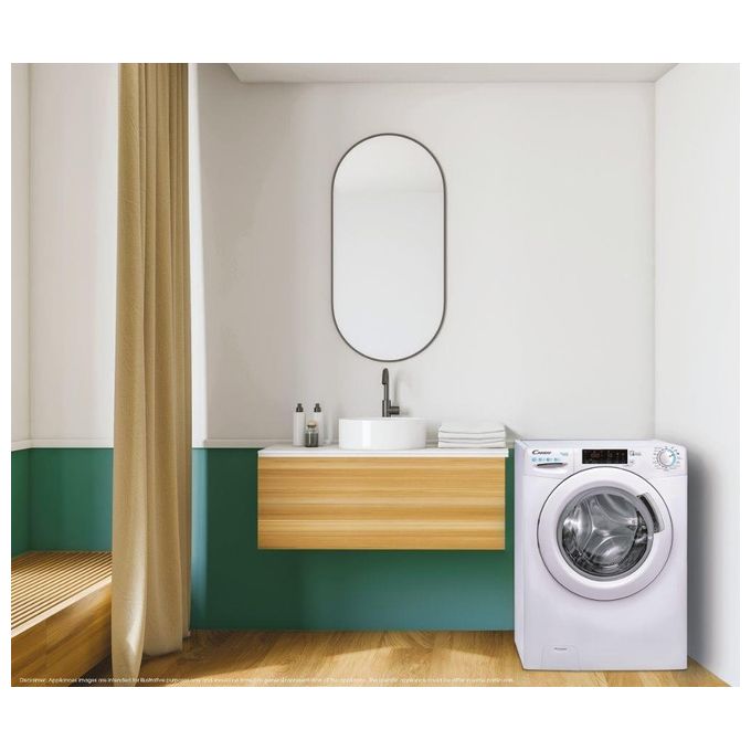 Candy CSS128TW3-11 - Lavatrice a carica frontale 8 kg, 1200 rpm, Classe C, 16 Programmi, NFC, (85x60x52 cm), Bianco