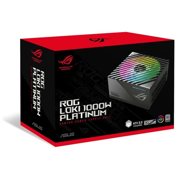 Asus ROG LOKI SFX-L 1000W Platinum Alimentatore PC ATX 3.1 Modulare 80 PLUS Platinum RGB Aura Sync colore Nero Argento