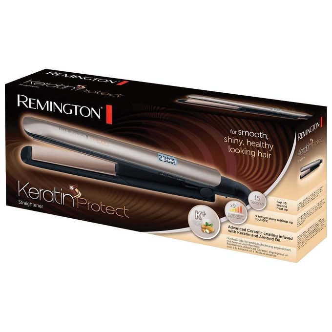 Remington S8540 Keratin Protect Piastra per capelli Ceramica Cheratina 9 temperature 150-230°C riscaldamento 15s spegnimento automatico colore Bronzo