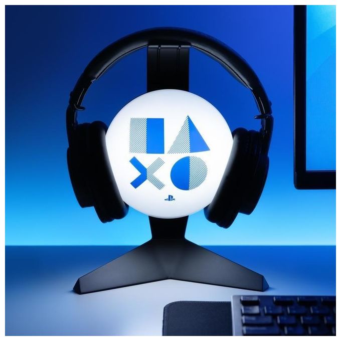Paladone PP8962PS Playstation Supporto Cuffie con Luce LED alimentazione USB o batterie colore Bianco