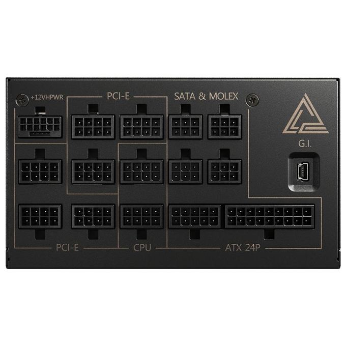 MSI 306-7ZP4A11-CE0 MEG AI1300P PCIE5 Alimentatore ATX 1300W 80 Plus Platinum Modulare PCIe 5.0 12VHPWR condensatori giapponesi colore Nero