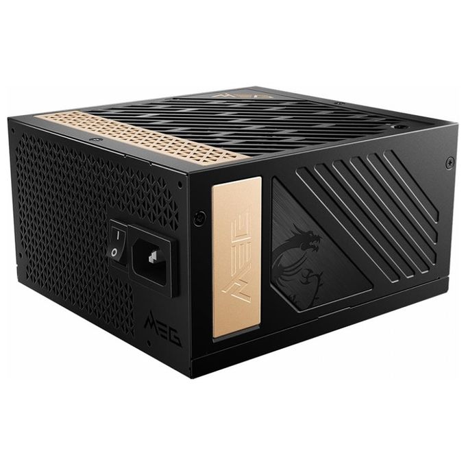MSI 306-7ZP4A11-CE0 MEG AI1300P PCIE5 Alimentatore ATX 1300W 80 Plus Platinum Modulare PCIe 5.0 12VHPWR condensatori giapponesi colore Nero