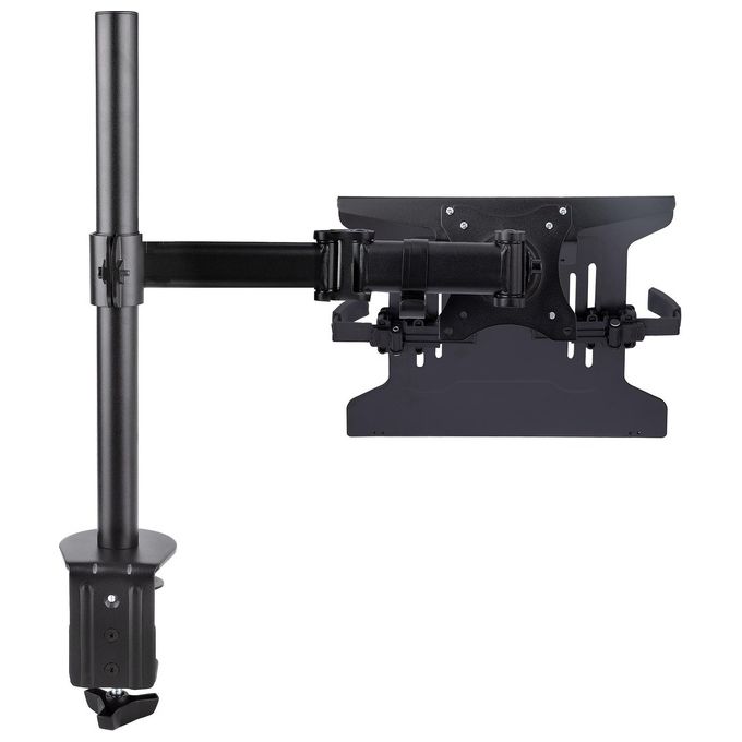 StarTech A-LAPTOP-DESK-MOUNT Braccio per Notebook da Scrivania Supporto per Monitor fino a 34'' e Laptop fino a 4.5 Kg con Regolazione Altezza e Movimento 360° colore Nero