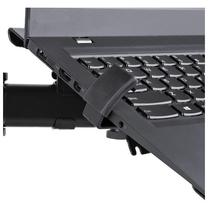 StarTech A-LAPTOP-DESK-MOUNT Braccio per Notebook da Scrivania Supporto per Monitor fino a 34'' e Laptop fino a 4.5 Kg con Regolazione Altezza e Movimento 360° colore Nero
