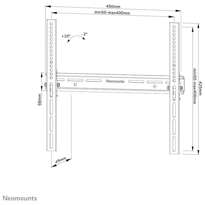 Neomounts WL35-350BL14 Supporto a Parete per TV 32'' 65'' Inclinabile VESA 50x50 400x400 mm Portata 35 Kg colore Nero
