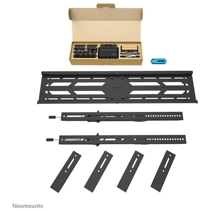 Neomounts WL30S-950BL19 Supporto a Parete Fisso per TV 55-115 Pollici fino a 160 Kg VESA 100x100-1500x900 Sistema Magnetico Pull and Release colore Nero