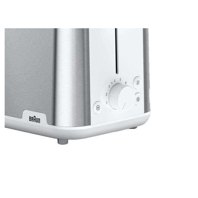 Braun HT1510WH PurShine Tostapane 2 Fette 8 Livelli Doratura Vassoio Raccogli Briciole Estraibile 900 W colore Bianco
