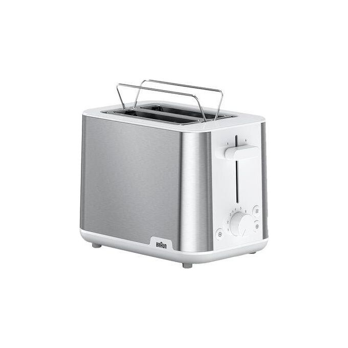 Braun HT1510WH PurShine Tostapane 2 Fette 8 Livelli Doratura Vassoio Raccogli Briciole Estraibile 900 W colore Bianco