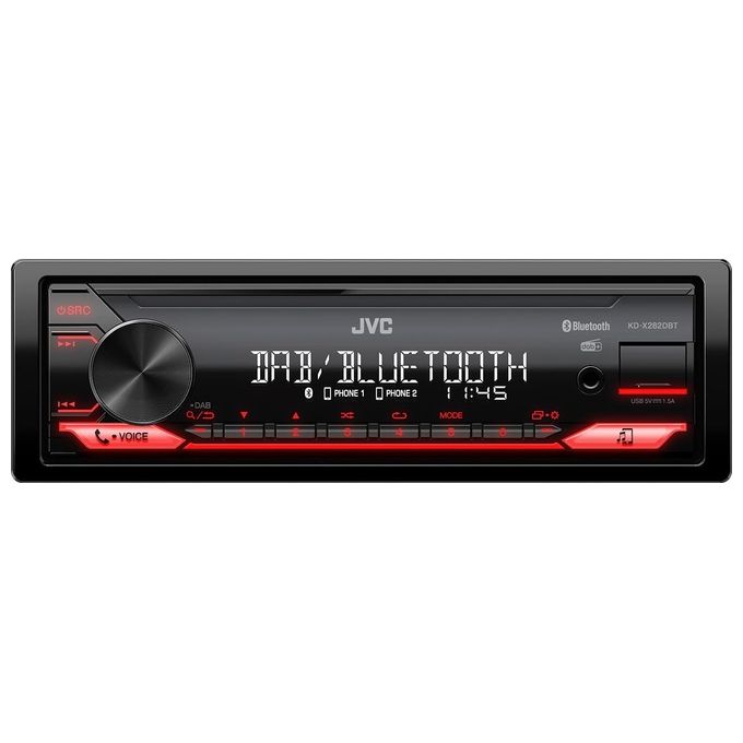 JVC KD-X282DBT Autoradio 1 DIN DAB+ Bluetooth 4.2 200W USB AUX Display LCD colore Nero