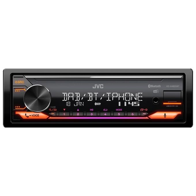 JVC KDX482DBT Autoradio Digitale 1 DIN 200 W Bluetooth DAB+ con Supporto Amazon Alexa colore Nero