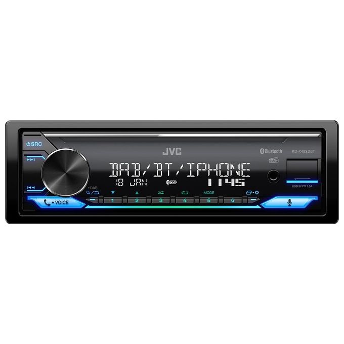 JVC KDX482DBT Autoradio Digitale 1 DIN 200 W Bluetooth DAB+ con Supporto Amazon Alexa colore Nero