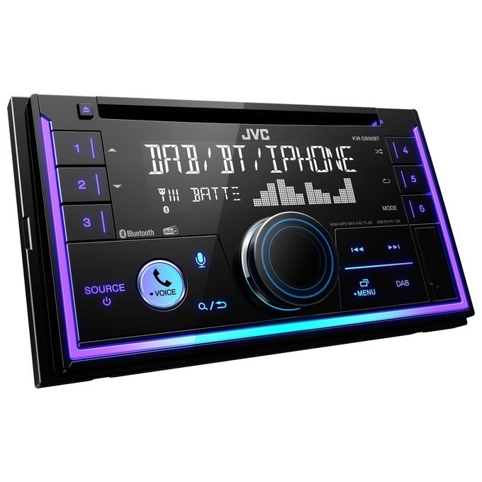 JVC KW-DB95BT Autoradio 2 DIN Sintolettore CD DAB Bluetooth 4.2 200W USB AUX Amazon Alexa colore Nero