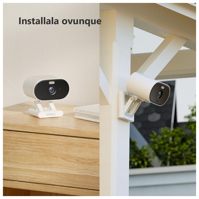 Imou IPC-C22FP Versa Telecamera IP WiFi 2MP Full HD 1080p Interno Esterno IP65 Sirena 120 dB Faretto Visione Notturna colore Bianco