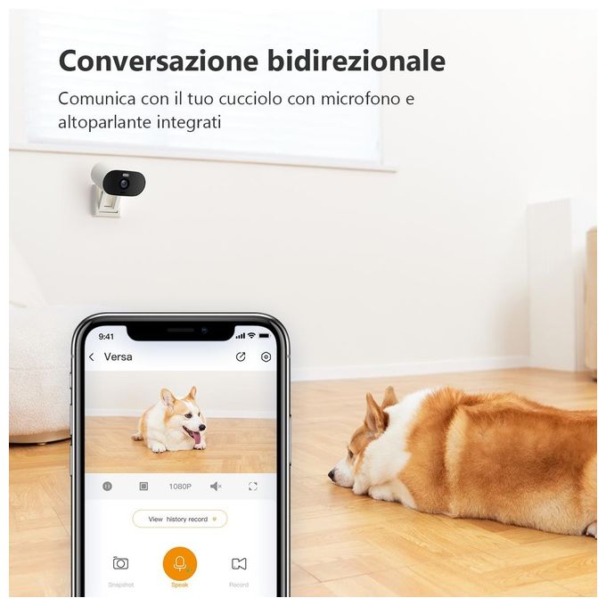 Imou IPC-C22FP Versa Telecamera IP WiFi 2MP Full HD 1080p Interno Esterno IP65 Sirena 120 dB Faretto Visione Notturna colore Bianco