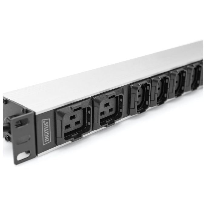 Digitus DN-95427 Presa Multipla Rack 19'' 1U 10 Prese 8x C13 2x C19 Ingresso C20 16A 230V Alluminio