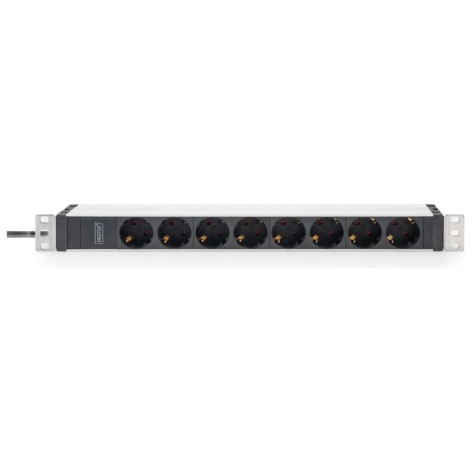 Digitus DN-95428 PDU Presa Multipla Rack 19'' 1U 8 Prese Schuko Ingresso IEC C20 16A 230V Cavo 2 m colore Nero
