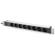 Digitus DN-95428 PDU Presa Multipla Rack 19'' 1U 8 Prese Schuko Ingresso IEC C20 16A 230V Cavo 2 m colore Nero