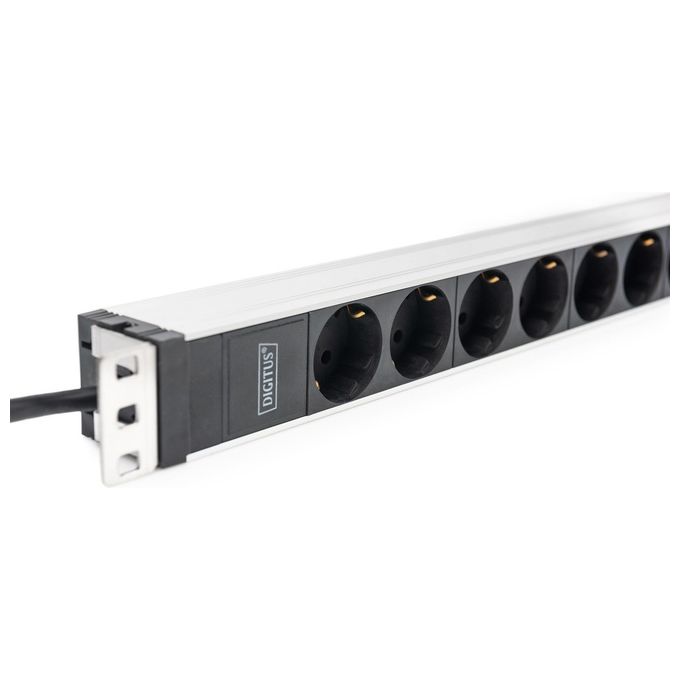 Digitus DN-95428 PDU Presa Multipla Rack 19'' 1U 8 Prese Schuko Ingresso IEC C20 16A 230V Cavo 2 m colore Nero